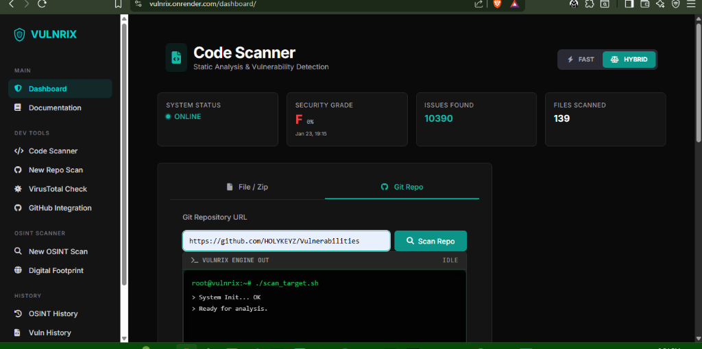 Vulnrix Security Platform